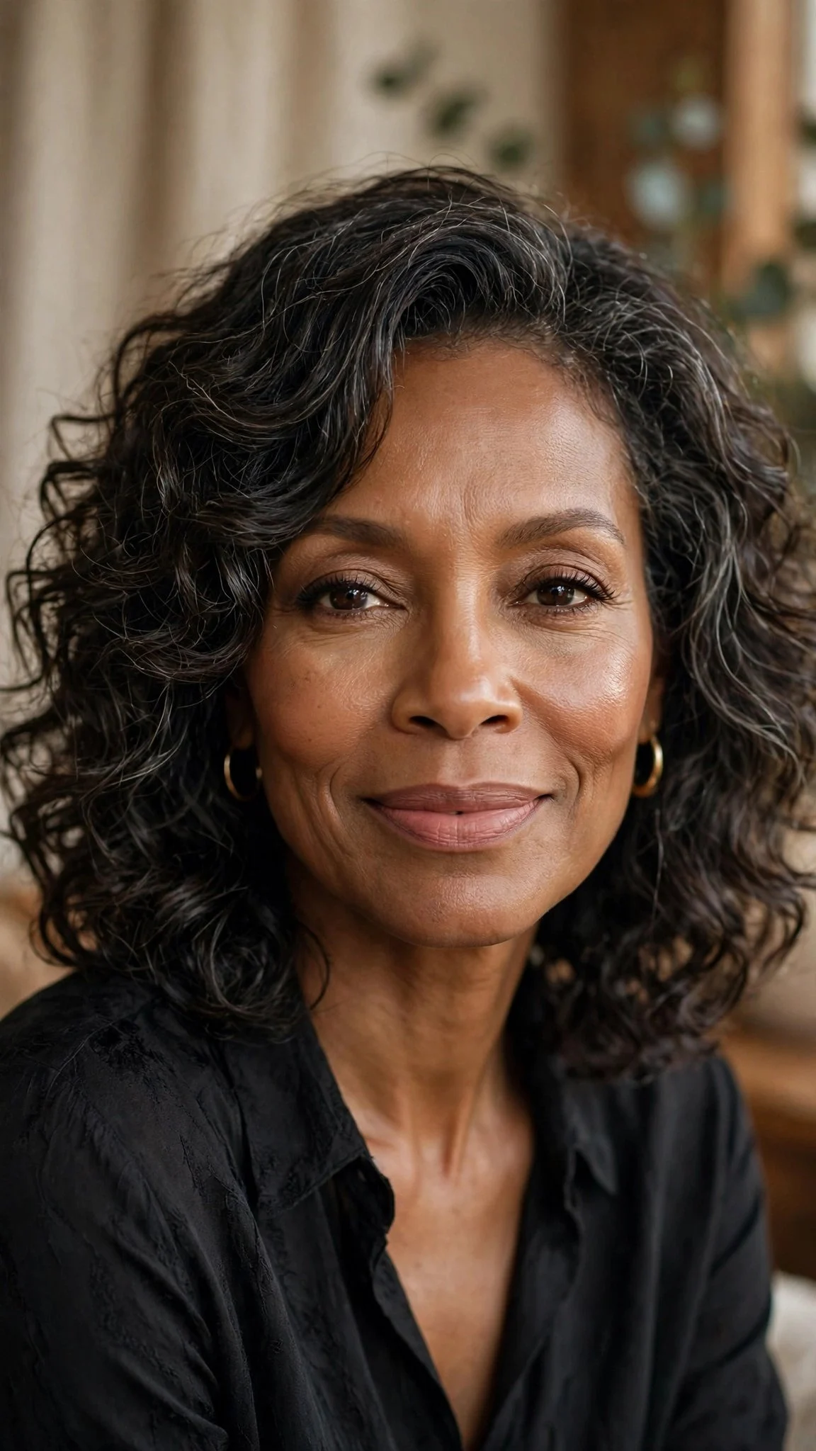 Layered Shoulder-Length Curls