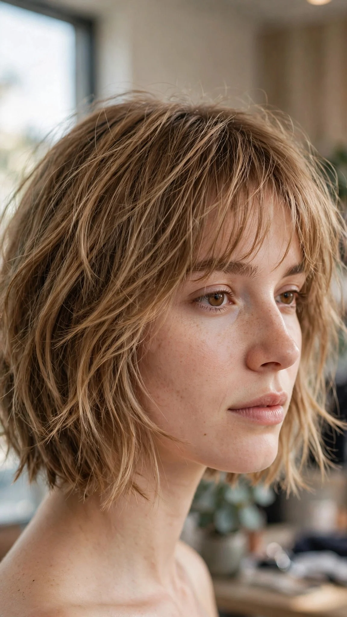 Classic Chin-Length Chop with Wispy Bangs