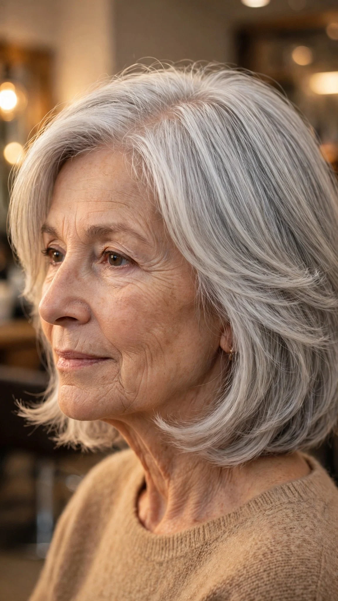 Soft Layered Bob with Feathered Ends