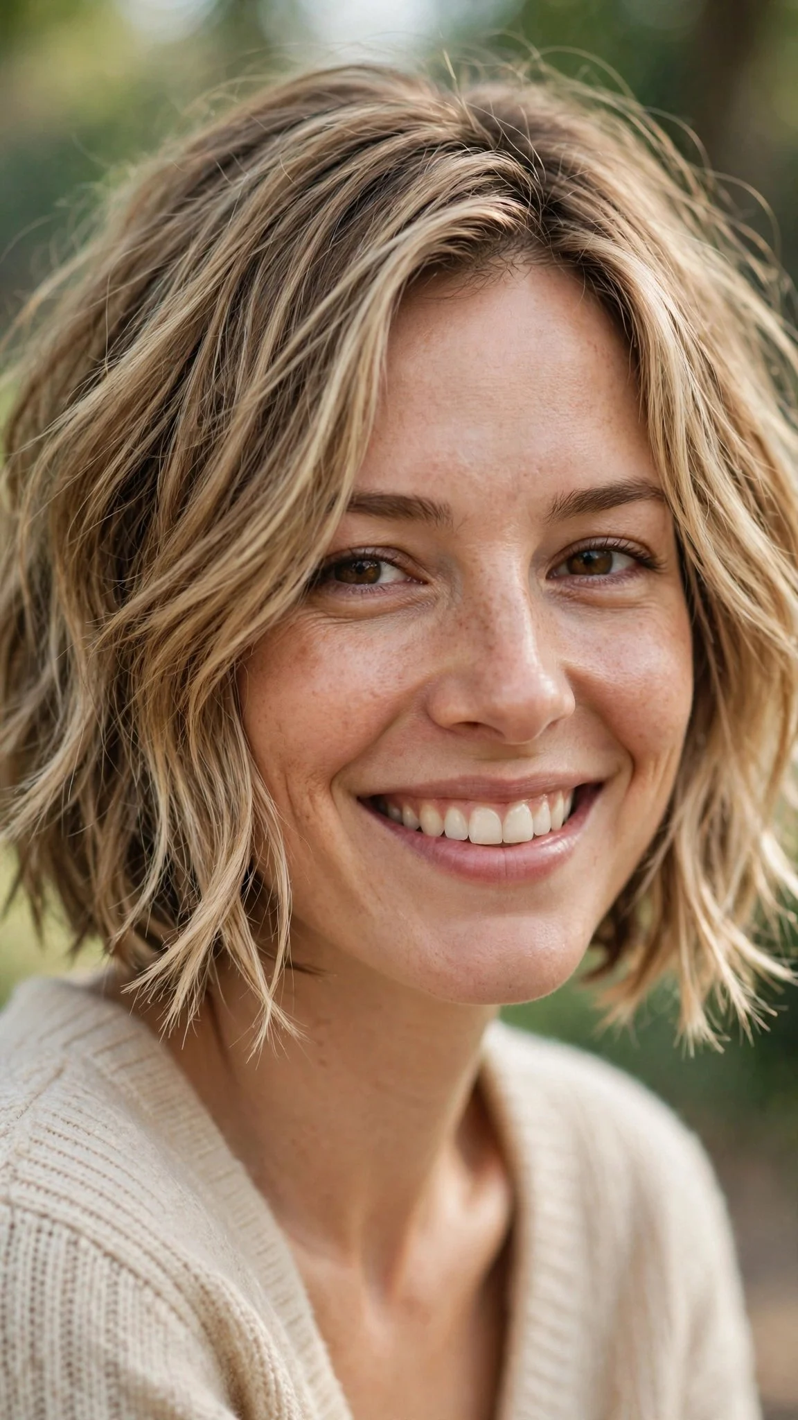 Soft Choppy Jaw-Length Bob