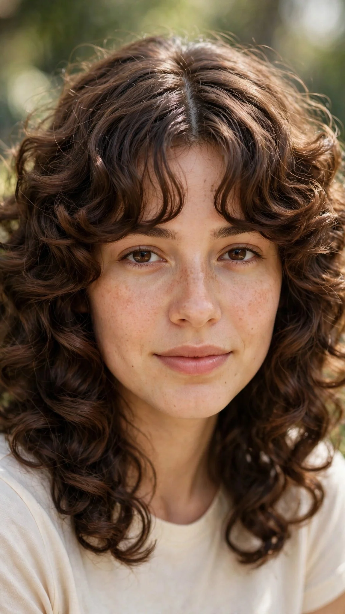 Classic curly shag with curtain bangs
