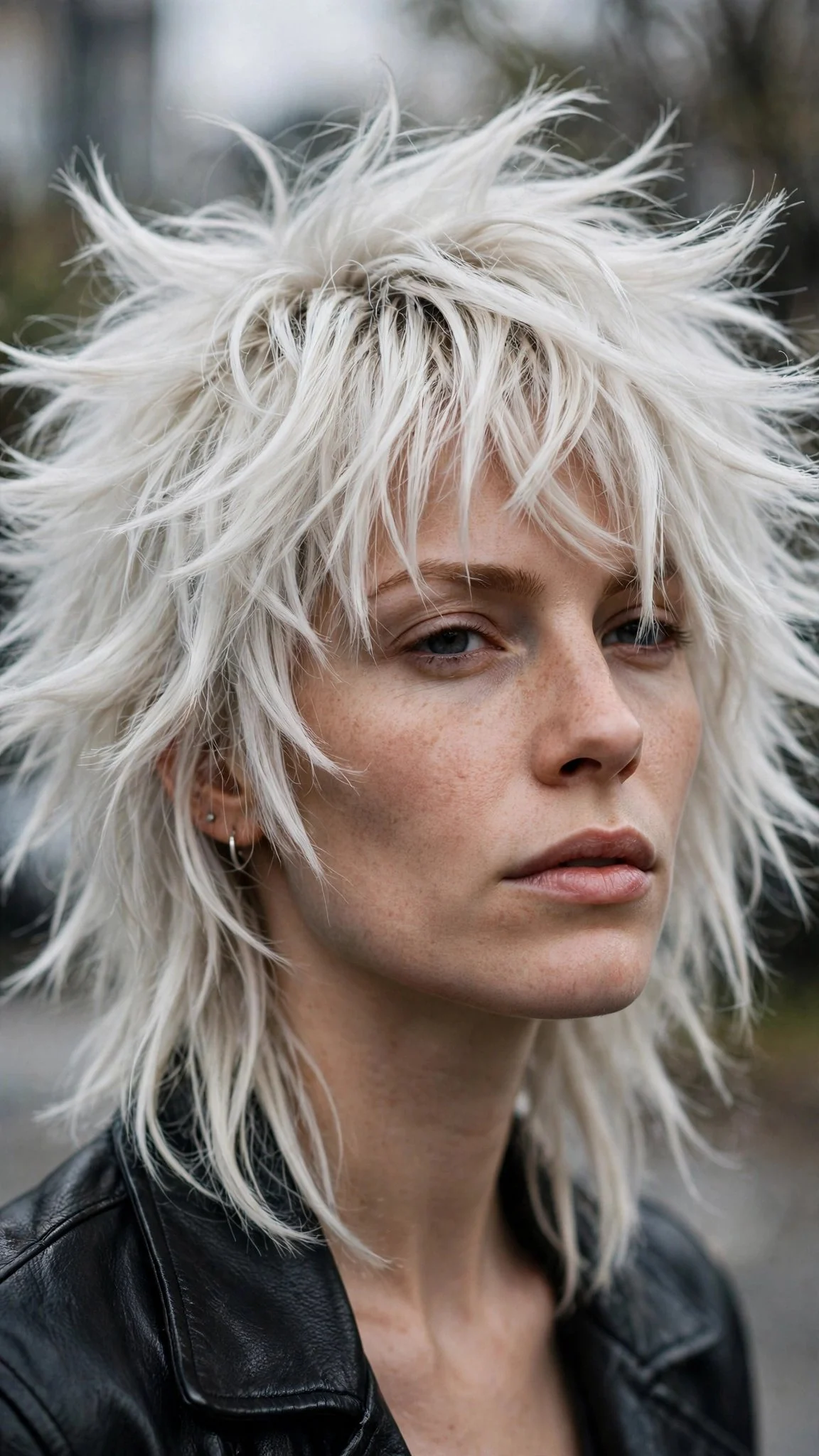 Platinum Feathered Wolf Cut
