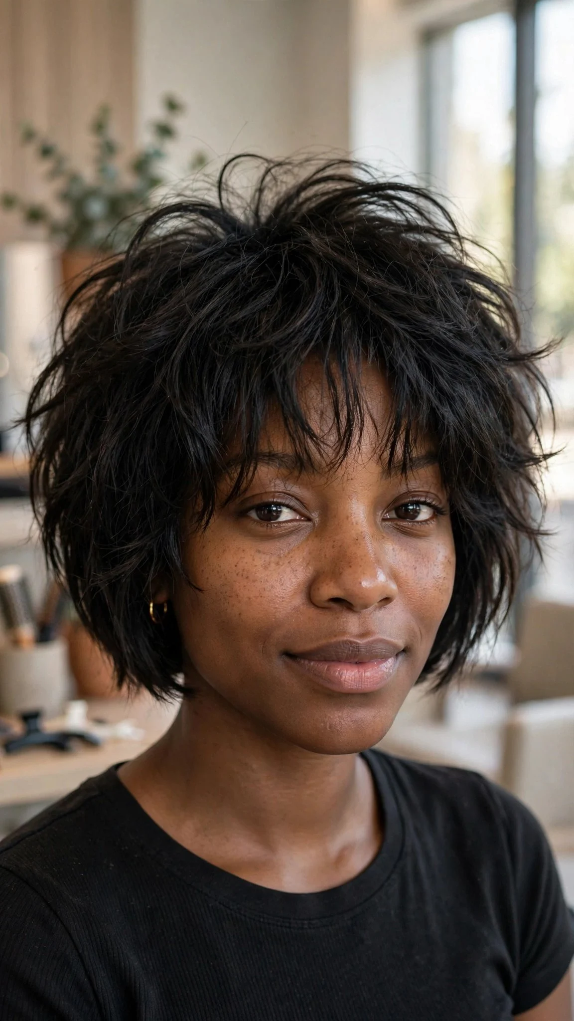 Shaggy Textured Bob with Piecey Fringe