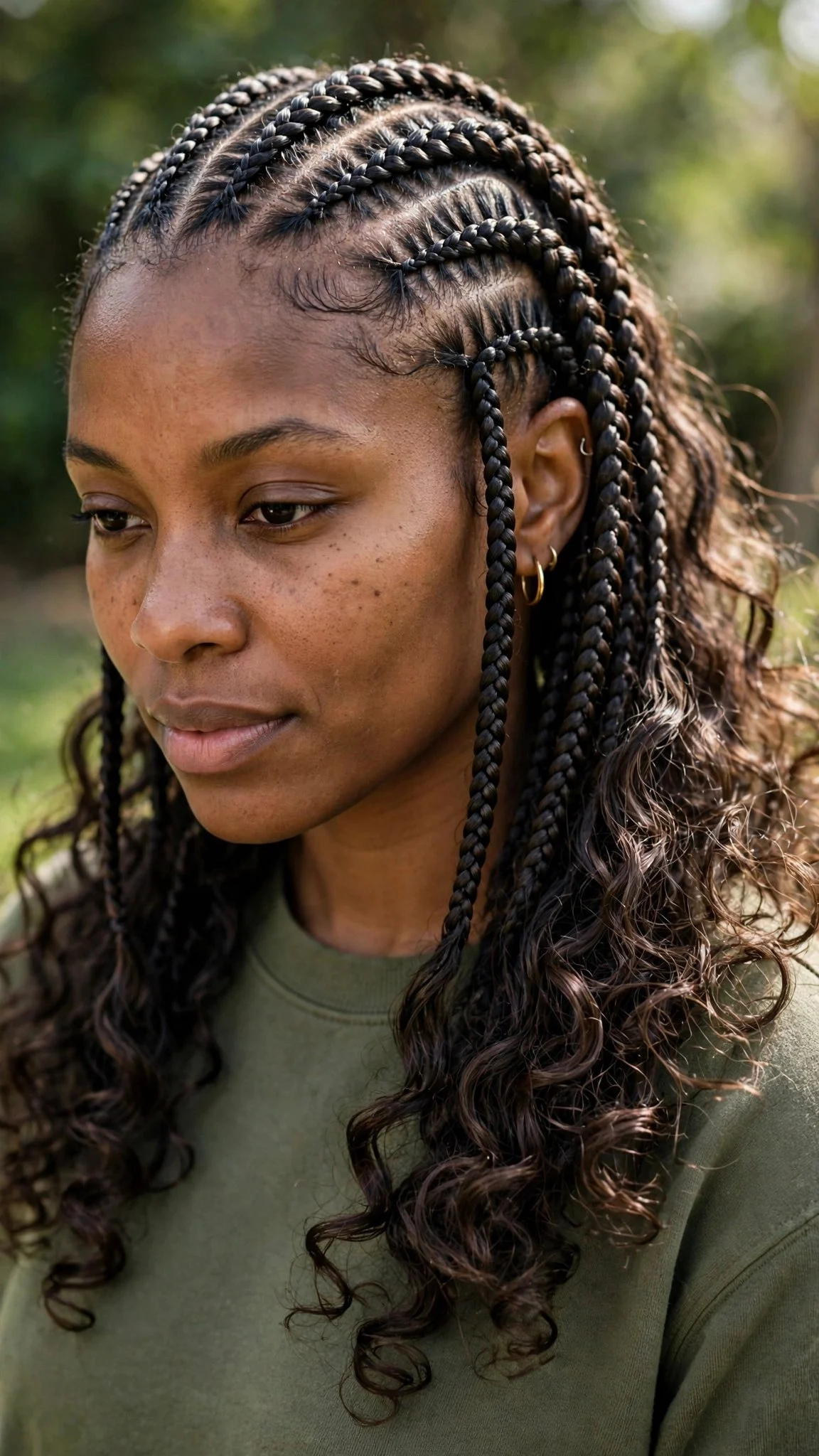 Knotless Braids With Curly Ends