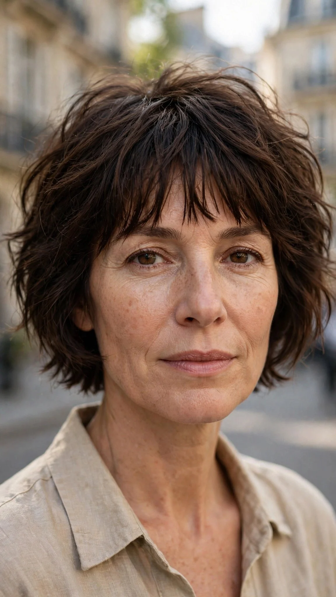 Textured French Bob With Straight-Across Bangs