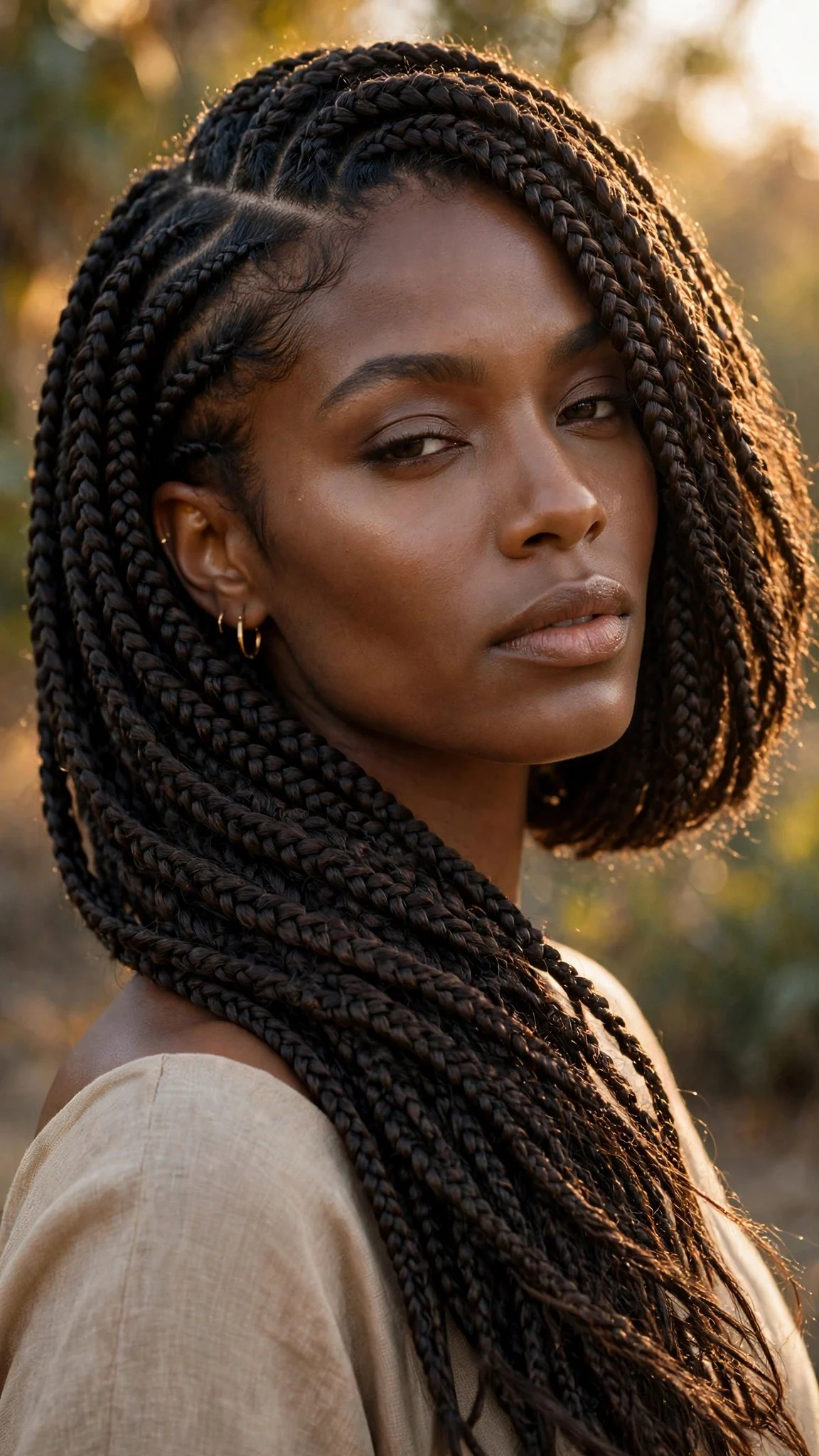 Side-Part Bob Box Braids