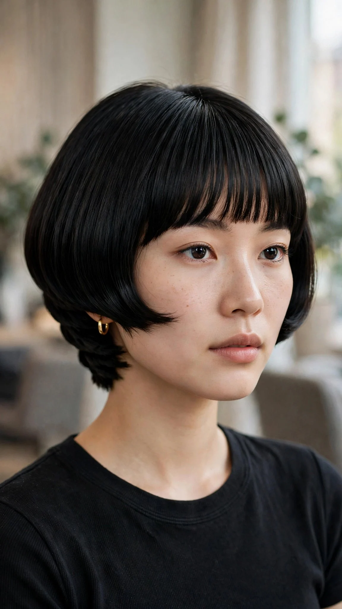 Stacked Bob With Bangs