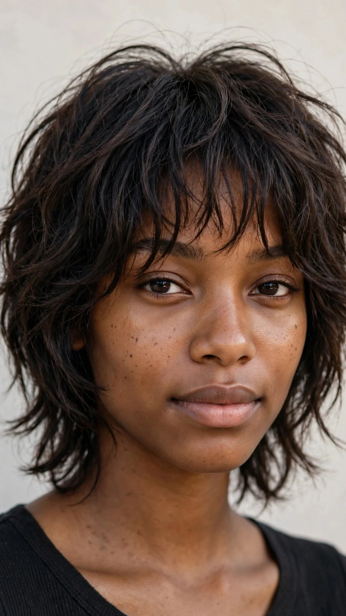 Choppy shag with wispy fringe