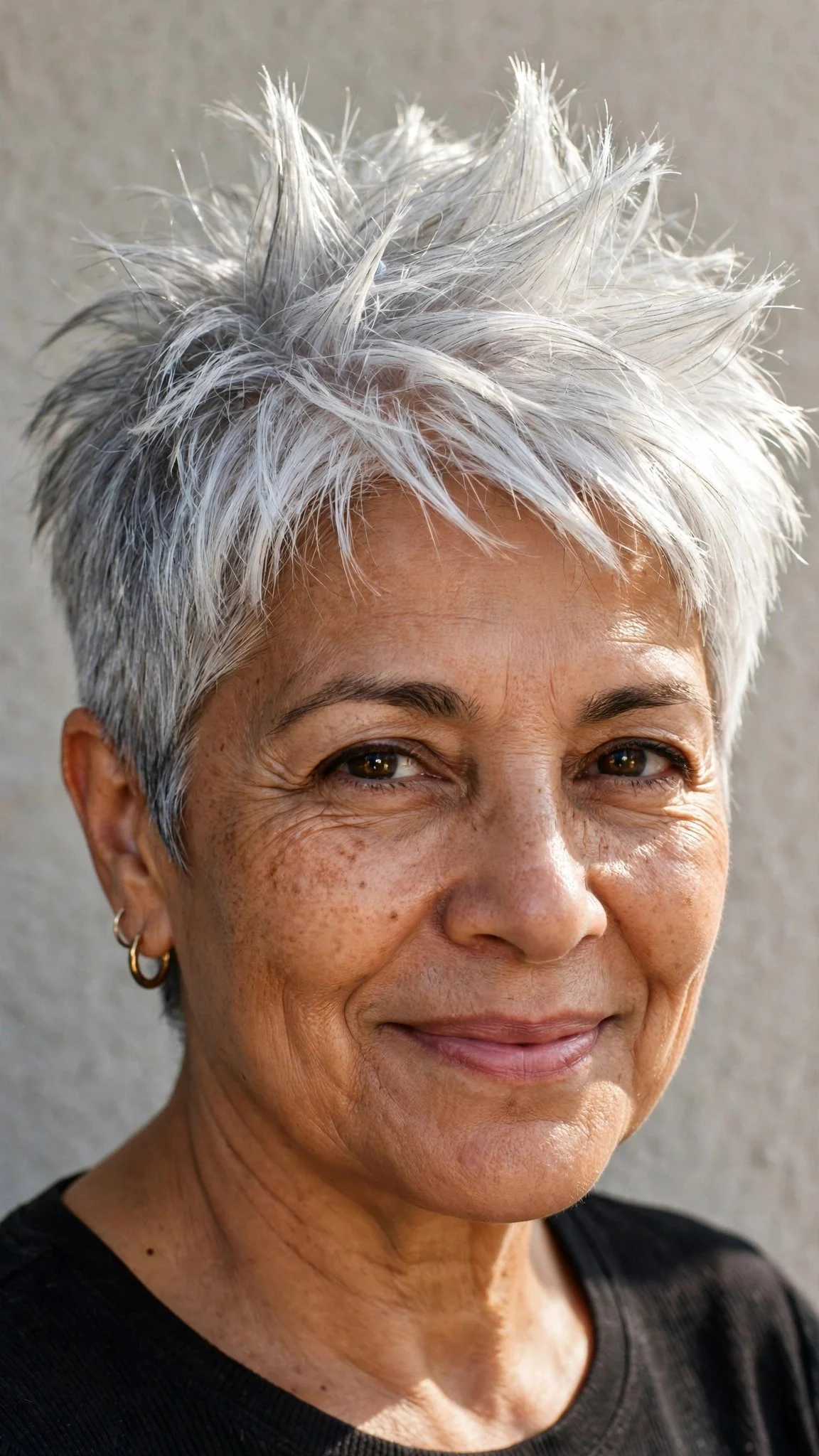 Tousled Silver Spiky Pixie