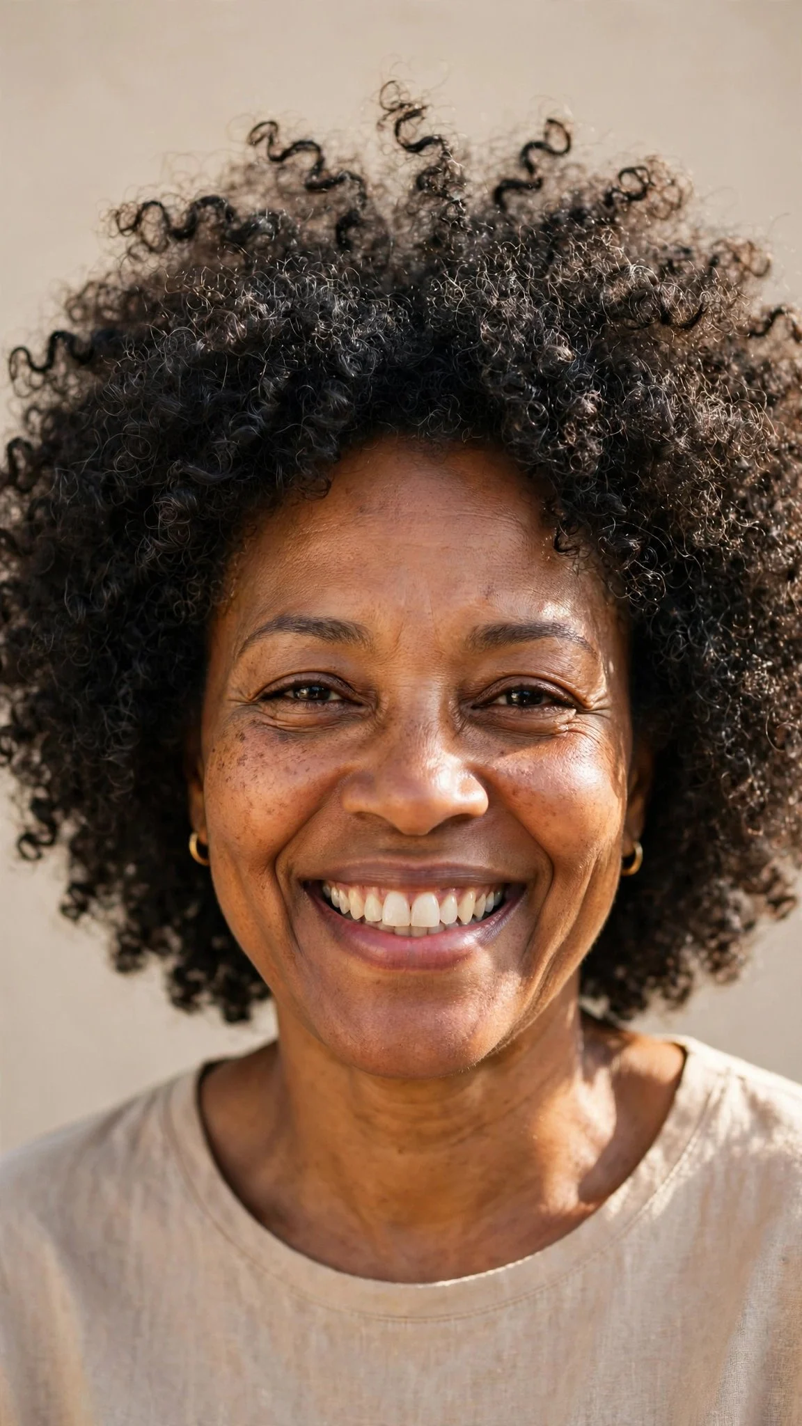 Rounded Curly Fro
