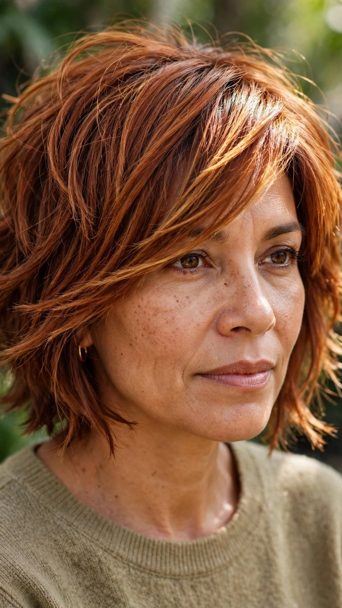 Layered Choppy Bob With Side-Swept Bangs