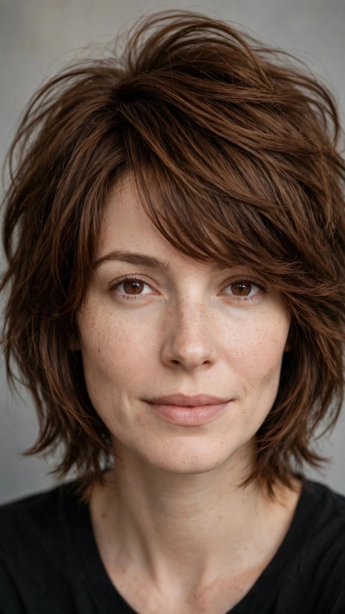 Layered Choppy Bob With Side Part