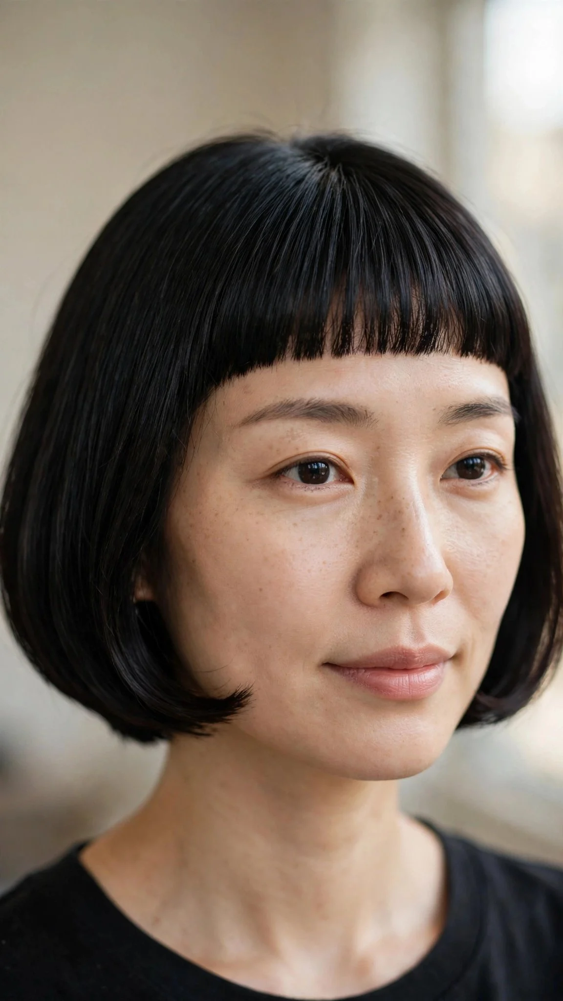 Rounded Bob With Micro Fringe