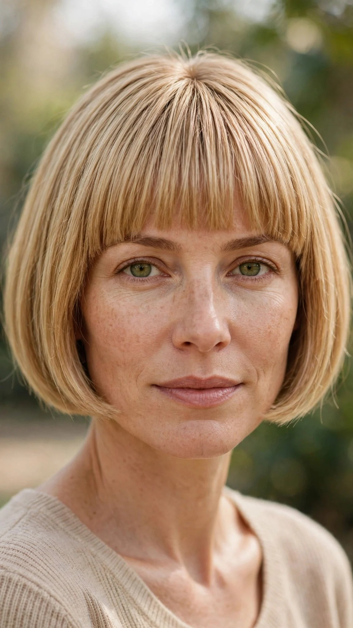 Short Bob With Blunt Bangs