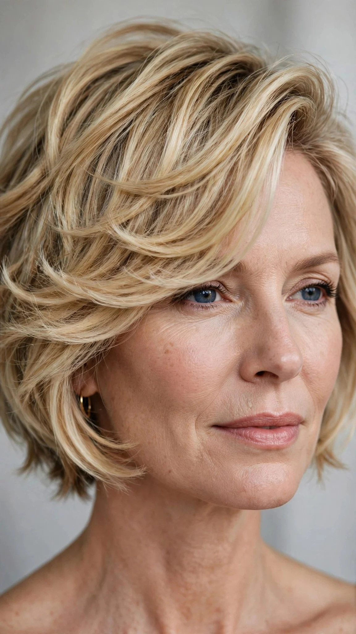 Textured Inverted Bob With Side Sweep