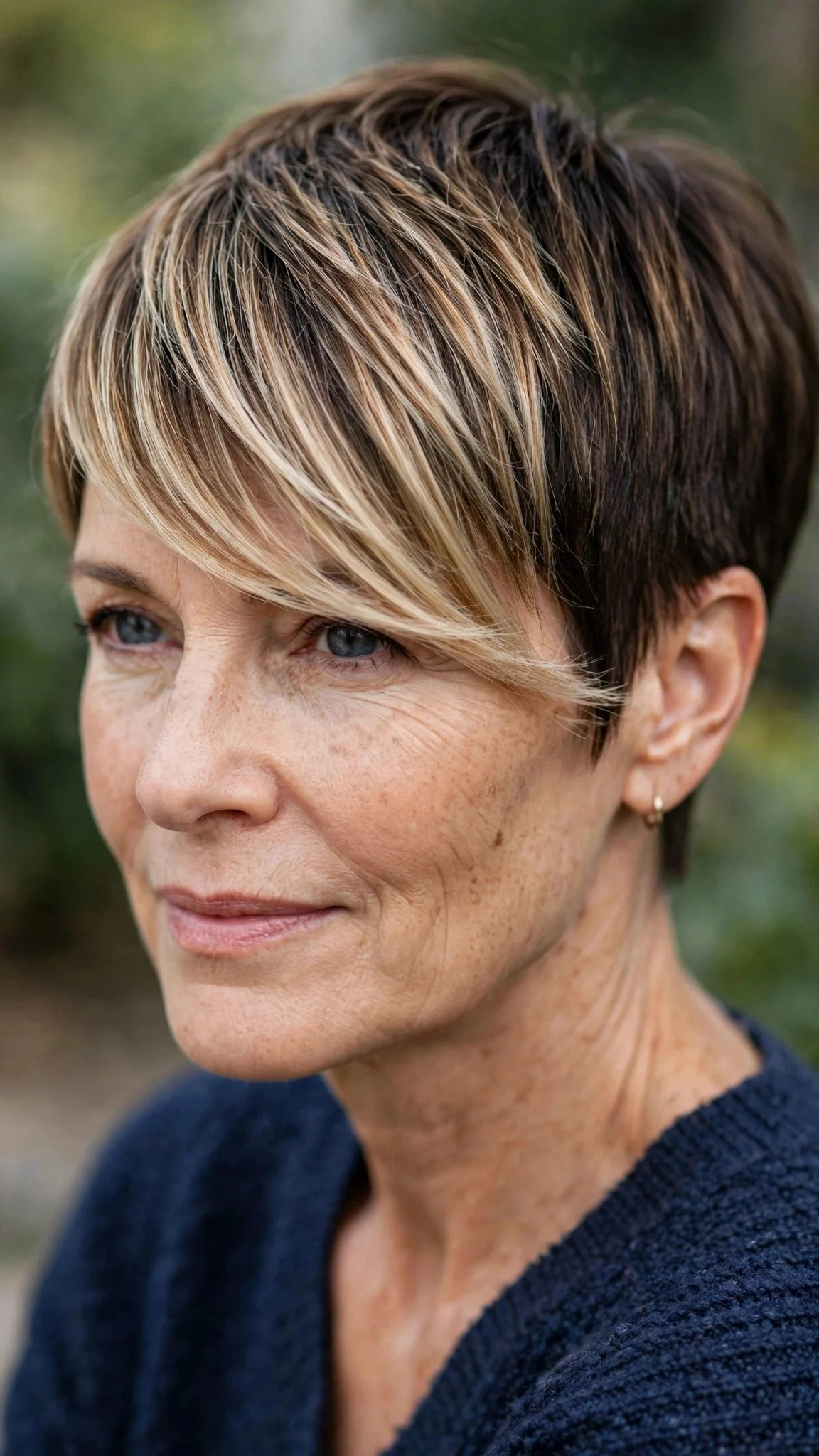 Cropped Pixie With Side-Swept Bangs