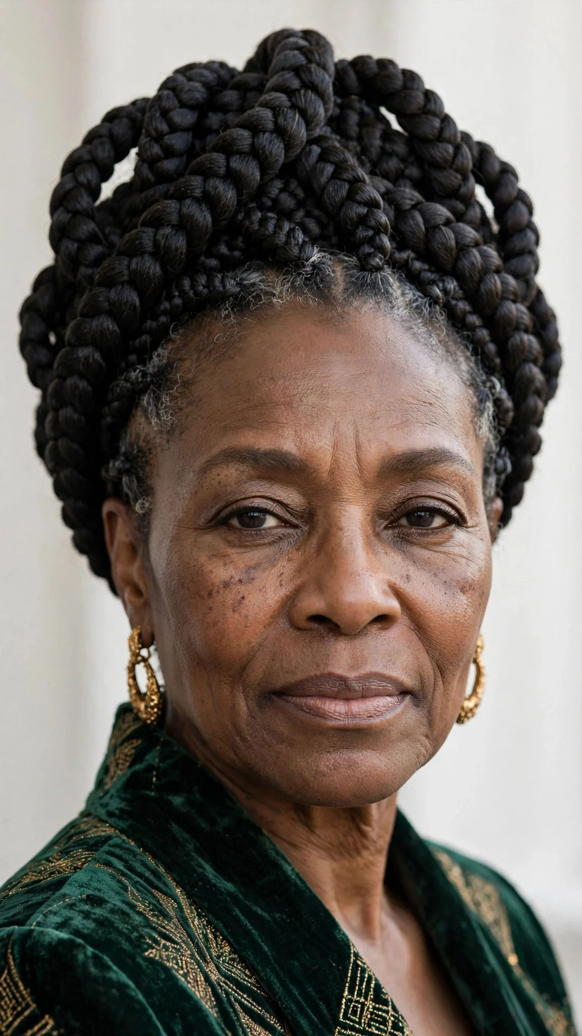 Ghana Braids Into a Crown Updo