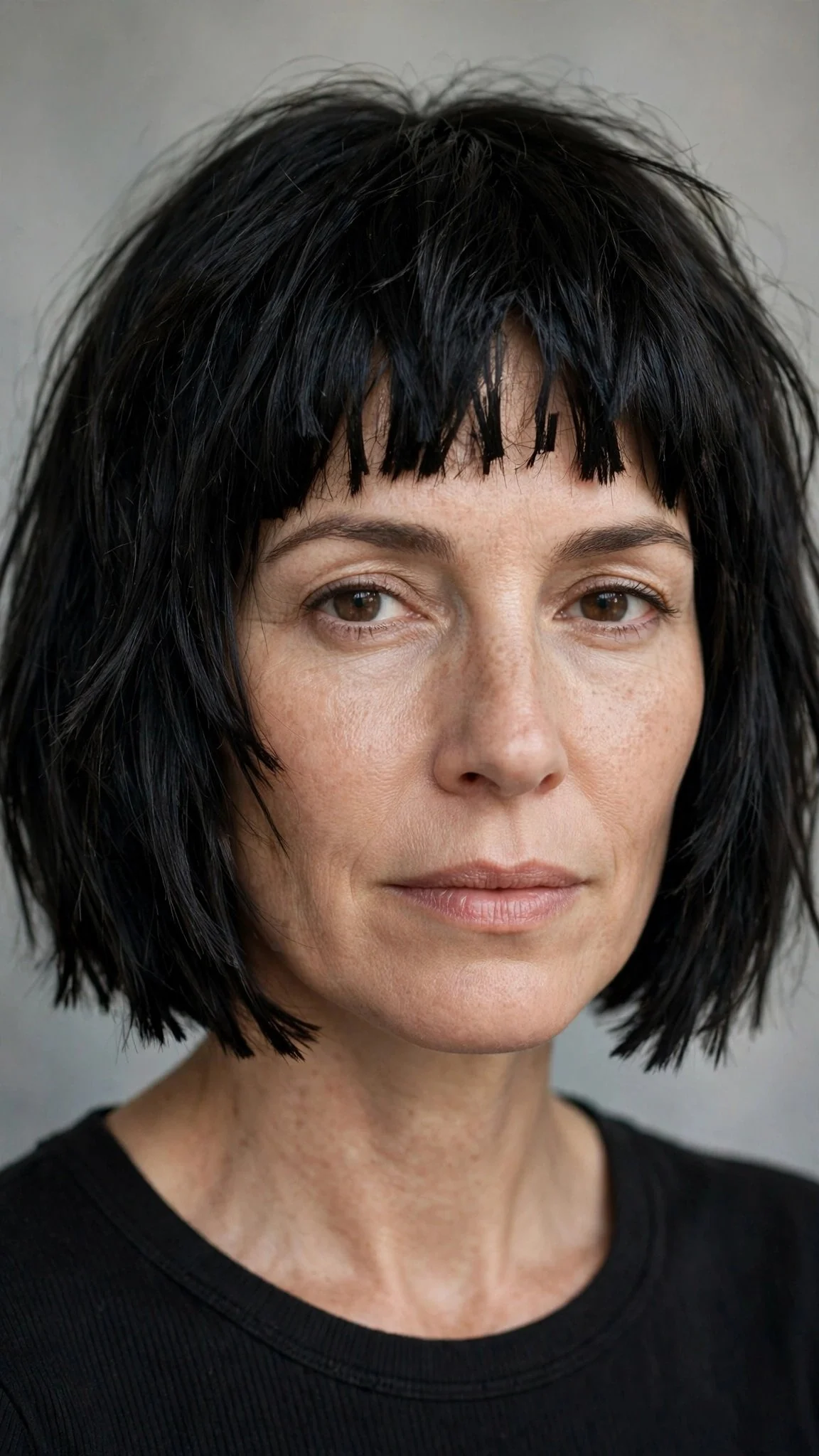 Blunt-Edge Choppy Bob With Piecey Bangs