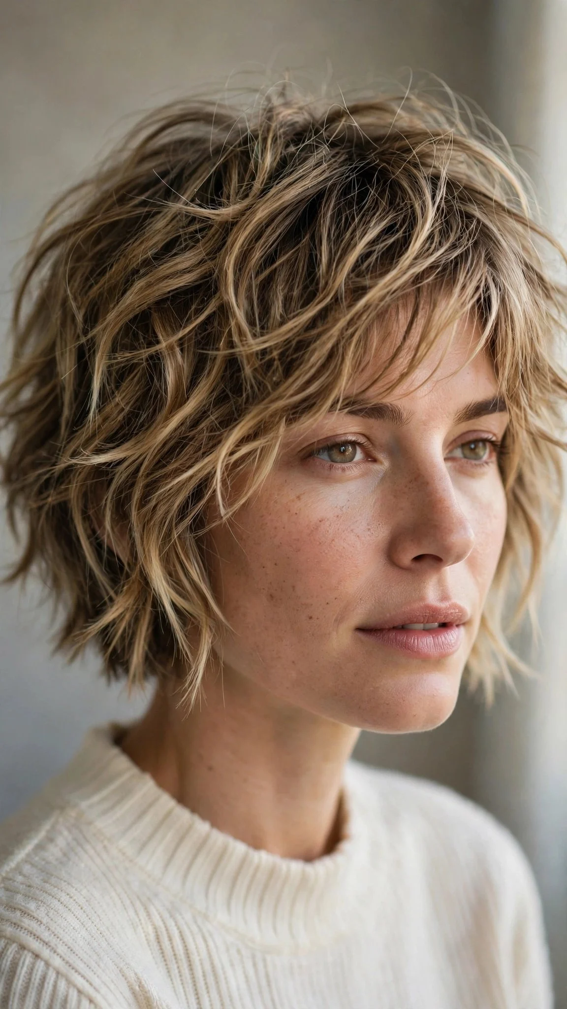 Tousled Beachy Layered Bob