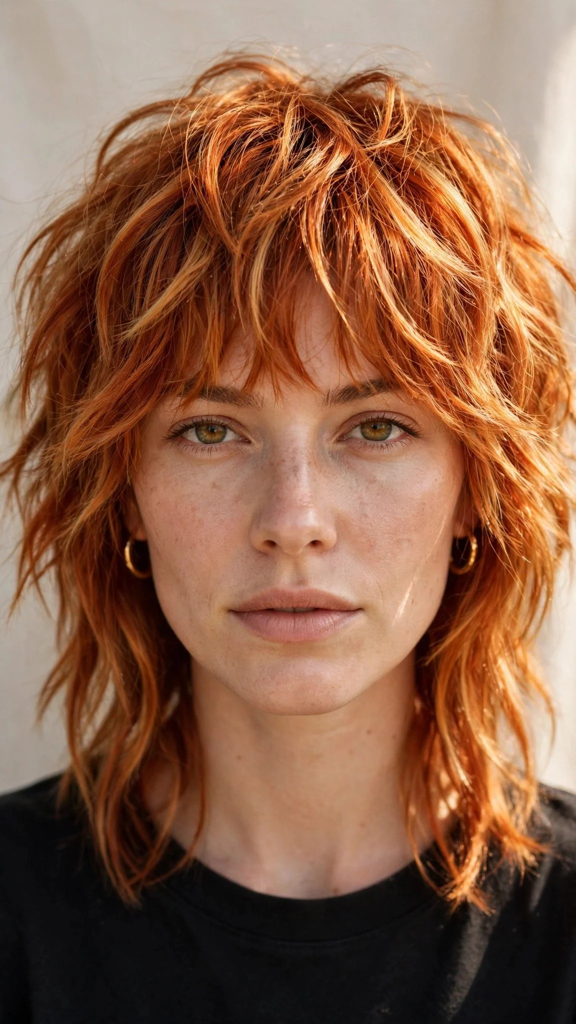 Copper choppy shag