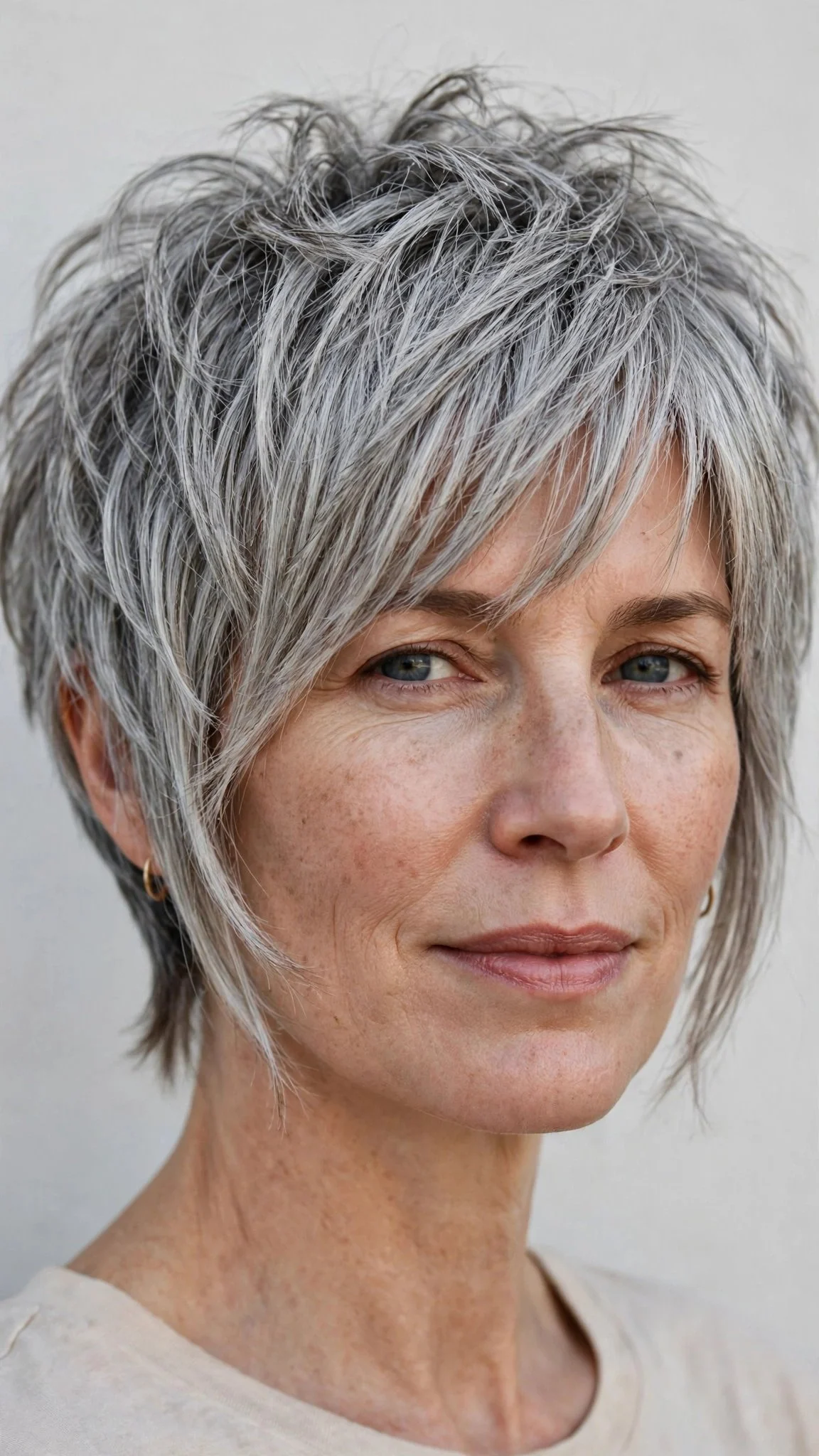 Pixie-Length Shag with Long Bangs