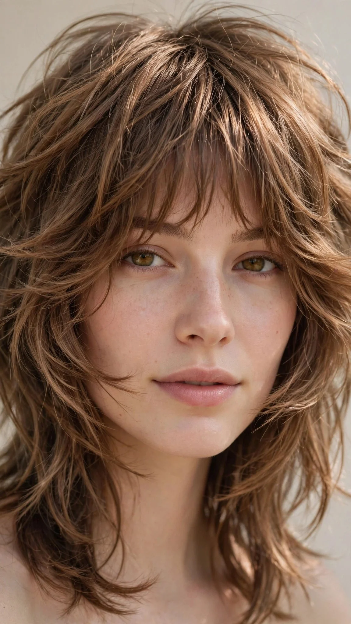 Wolf Cut with Bottleneck Bangs