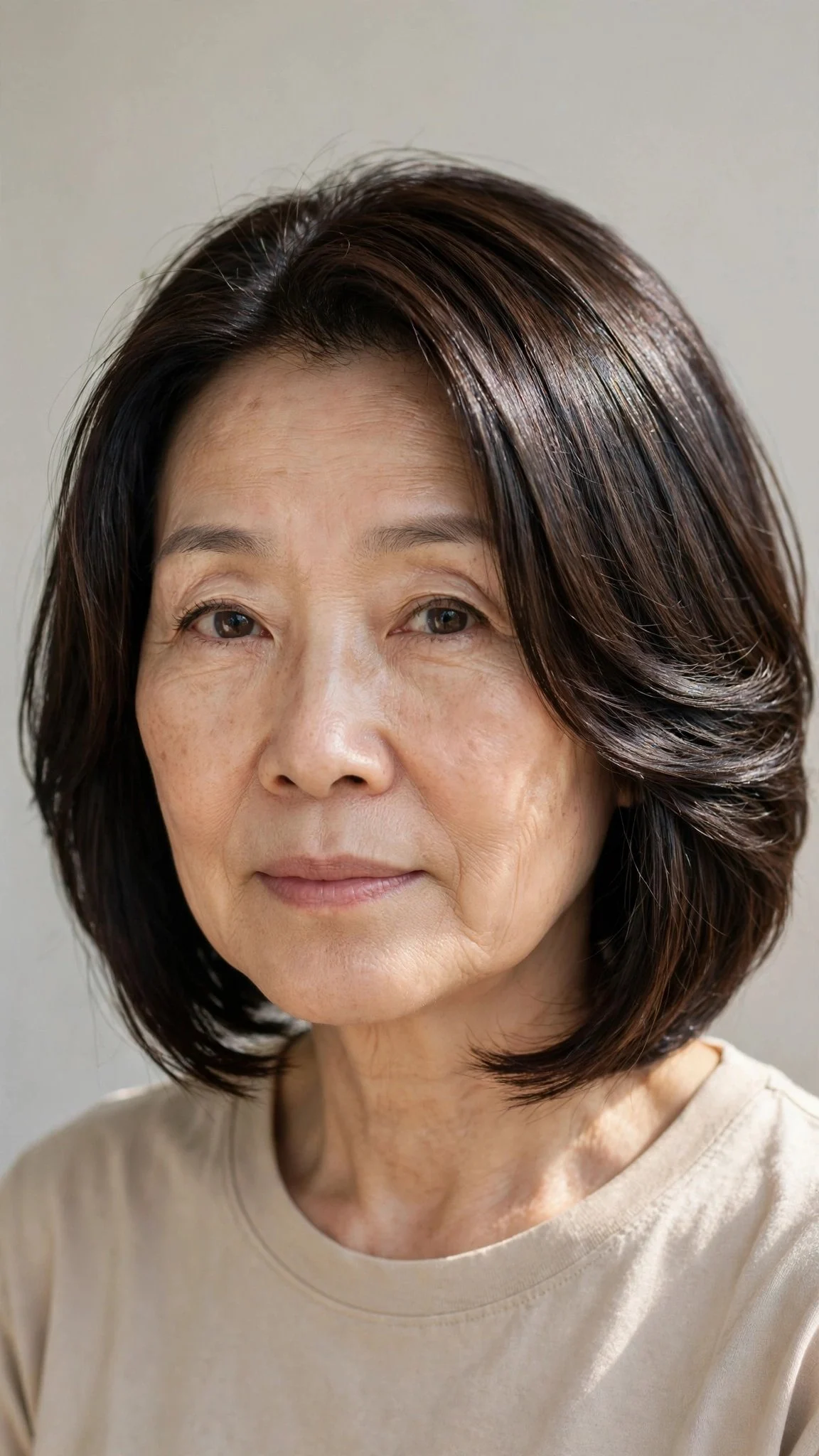 Inverted bob with face-framing layers