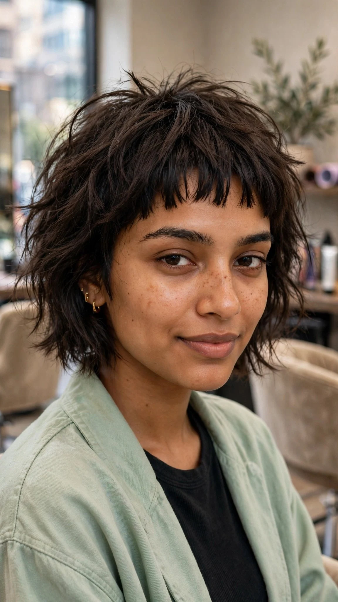 Airy Tousled Bob with Micro Bangs