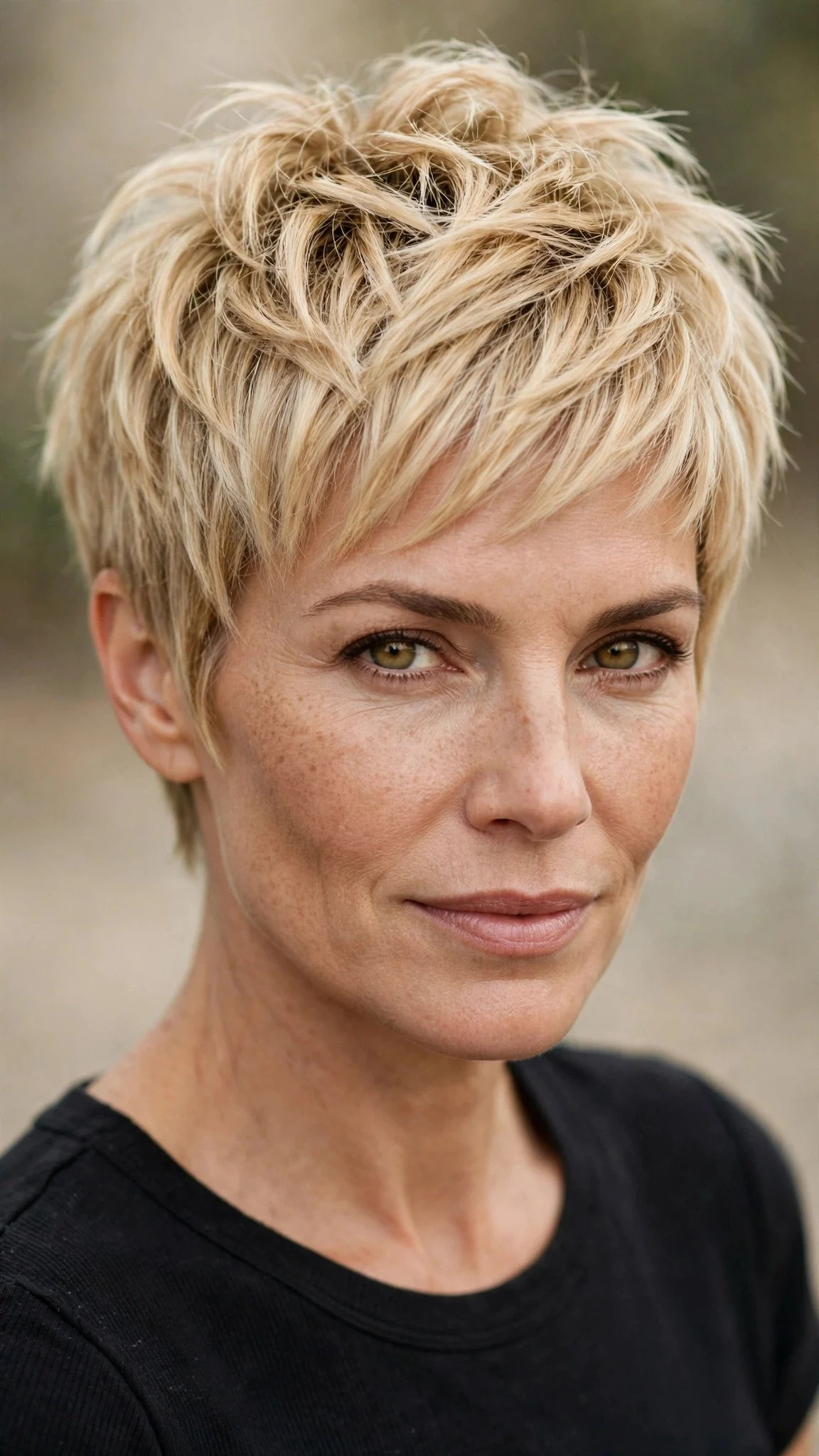 Buttery Blonde Shaggy Pixie