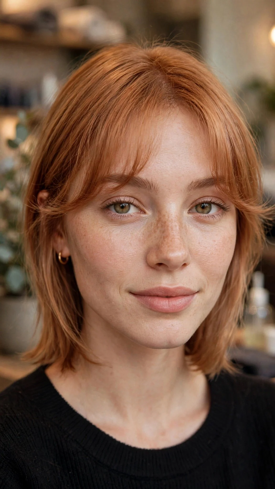 Curved French Bangs on a Collarbone Cut