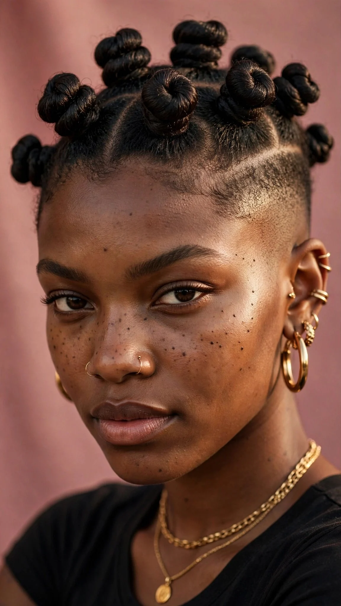 Bantu Knots with Shaved Side