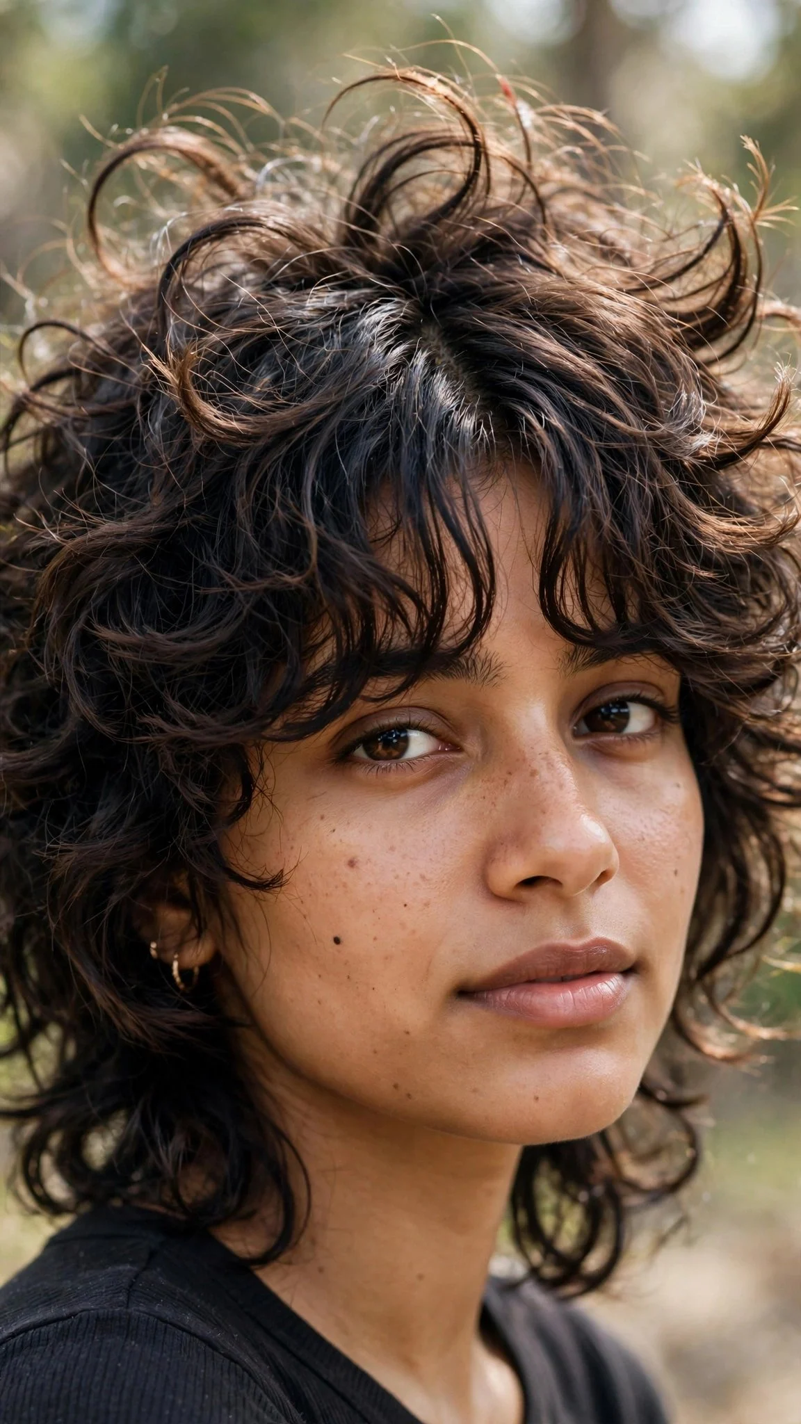 Curly Shag With Curtain Bangs