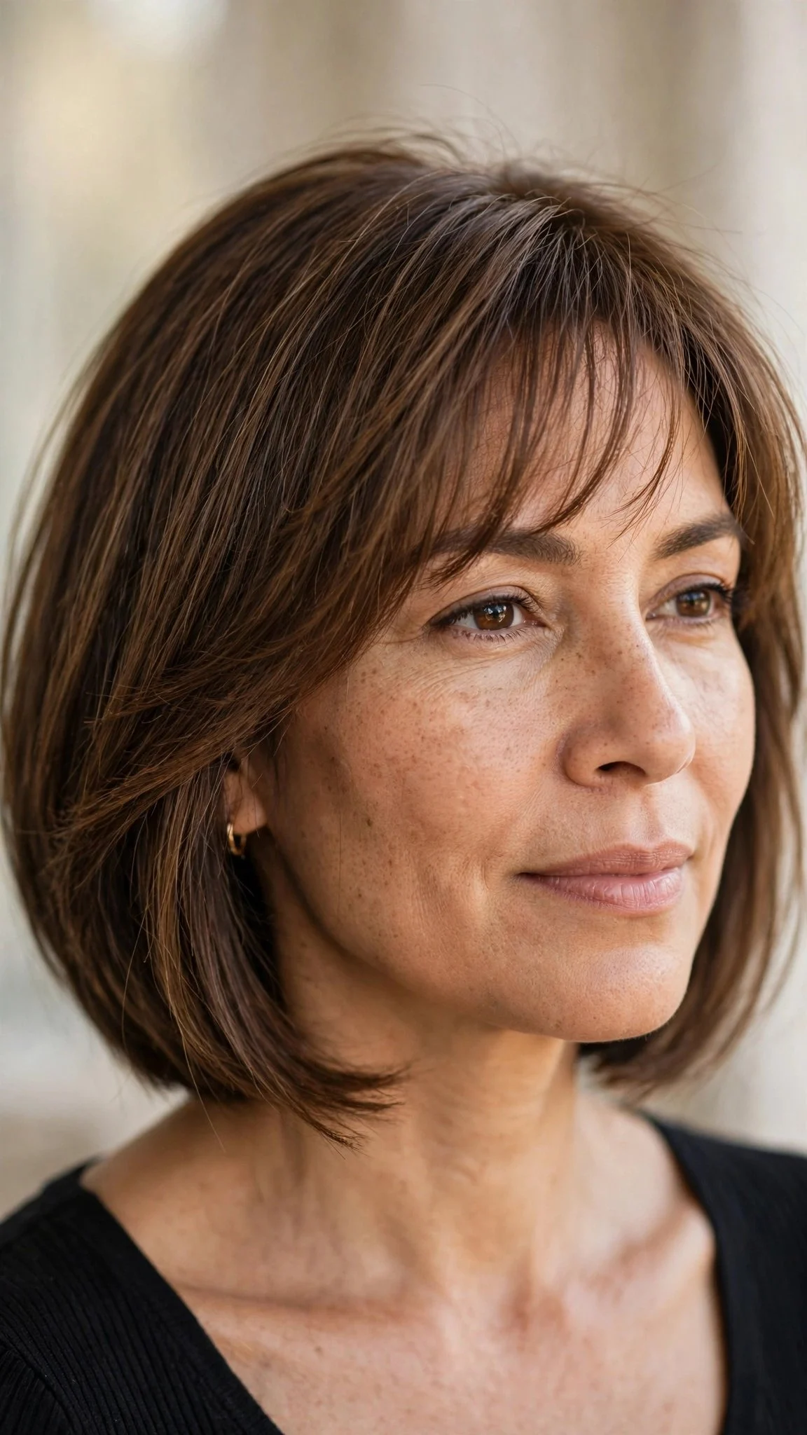 A-Line Bob With Feathered Fringe