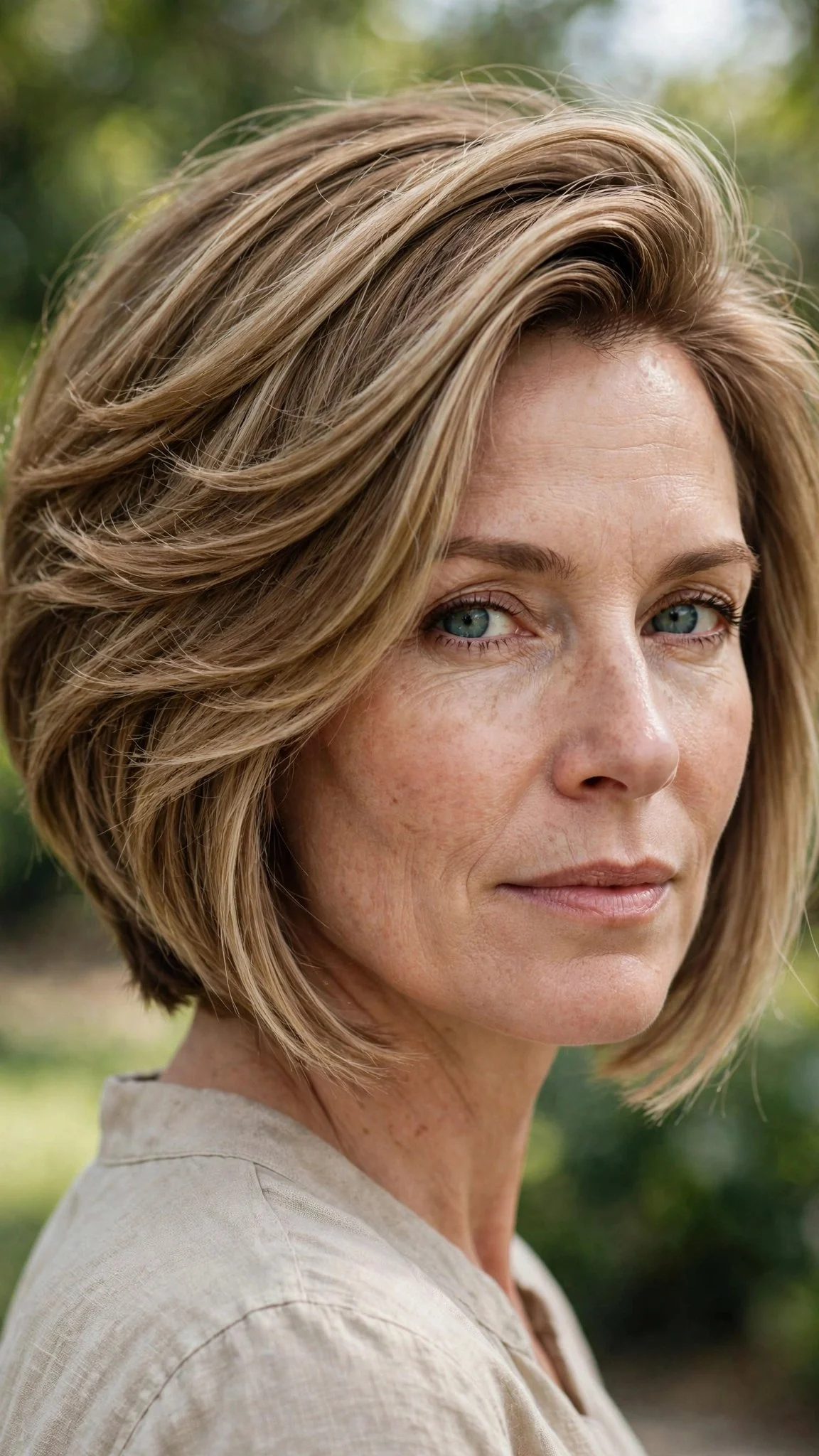 A-Line Bob With a Deep Side Part
