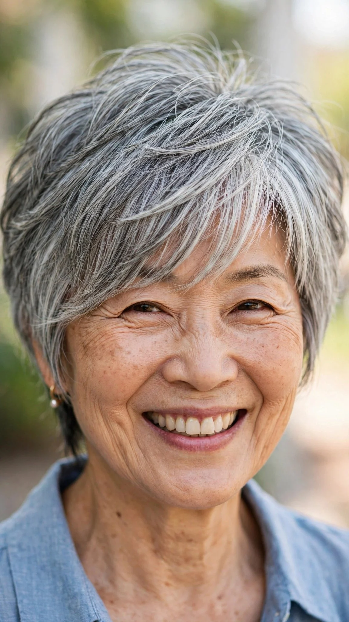 Short Layered Shag with Side-Swept Bangs