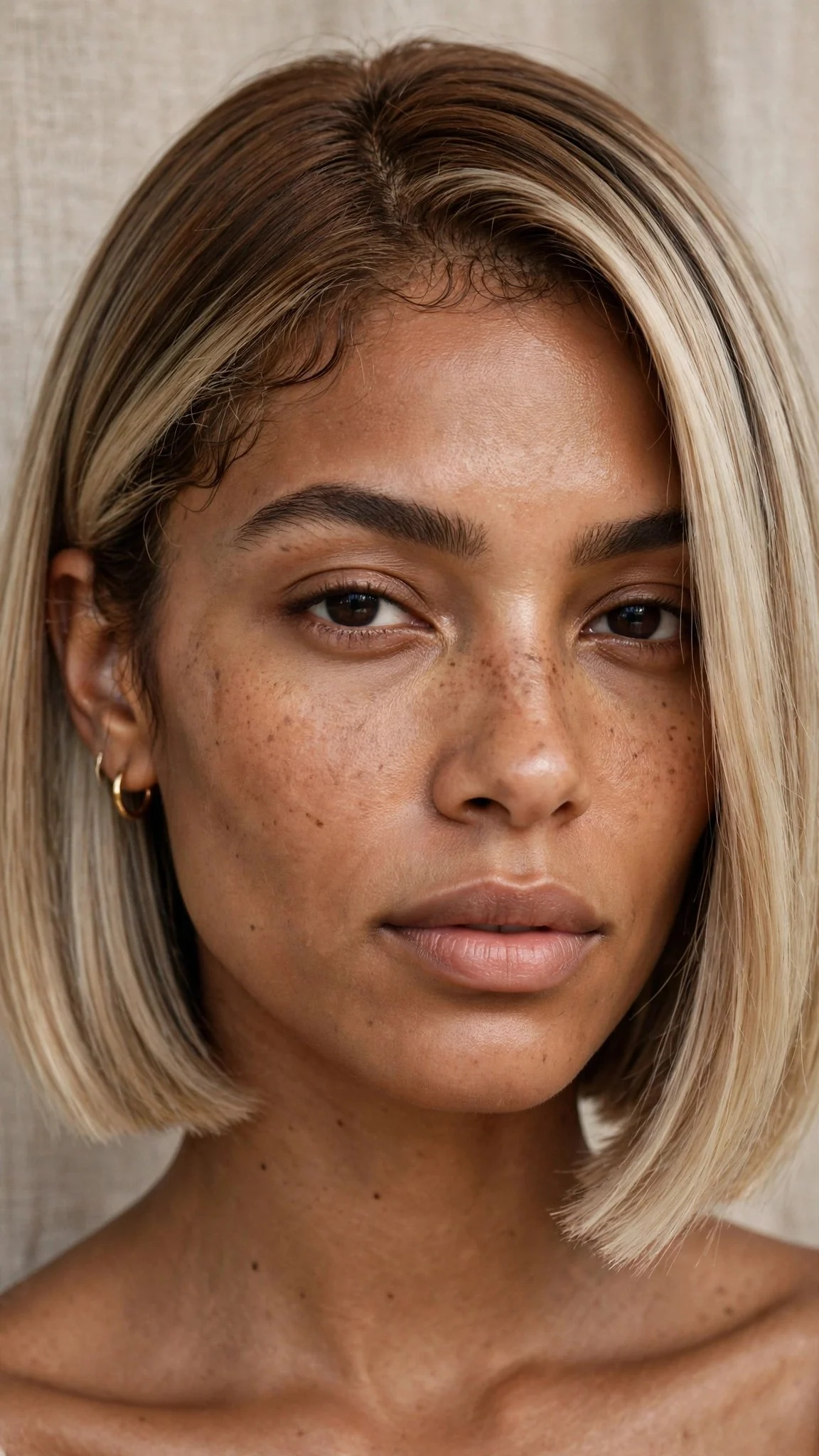Beige Blonde Jaw-Length Bob