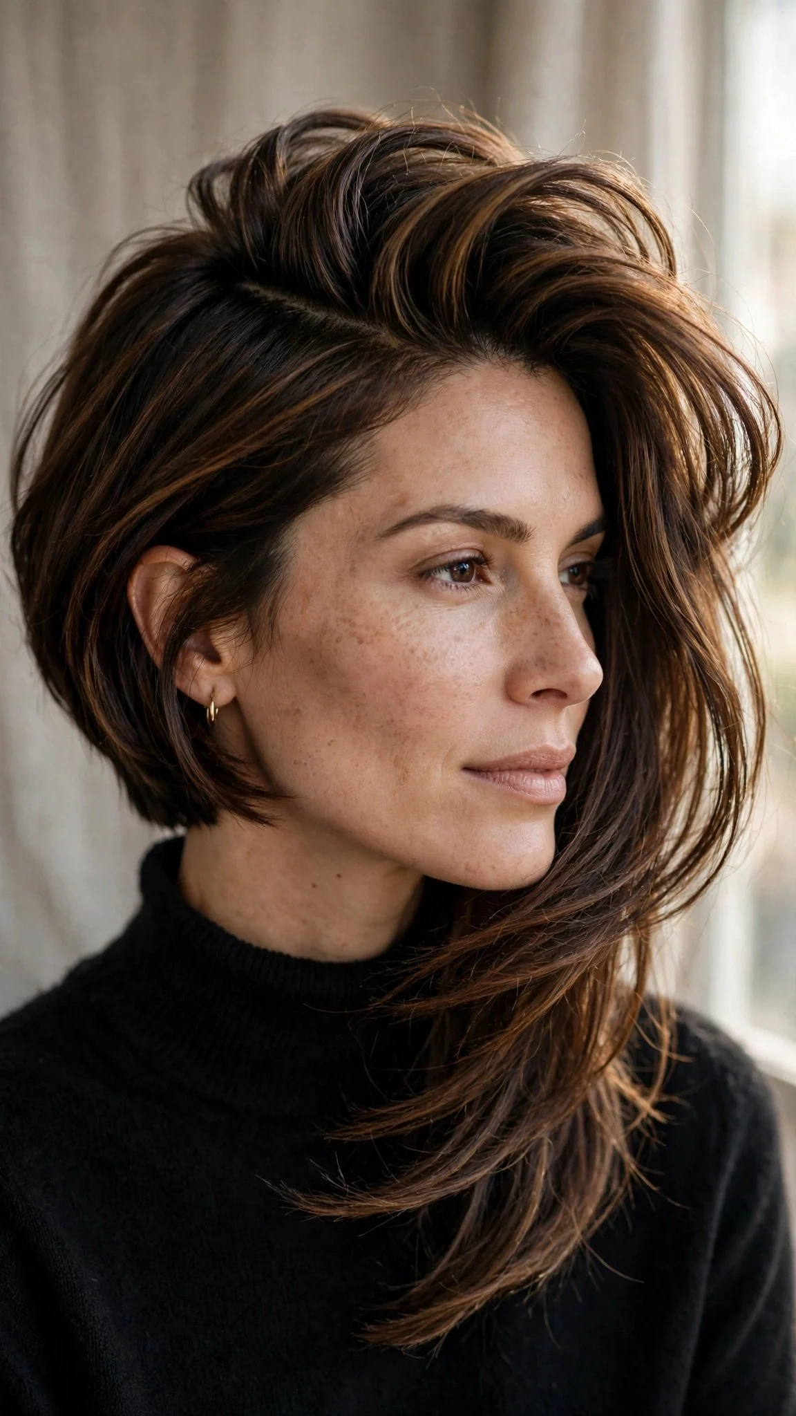 Layered Bob With Side Part