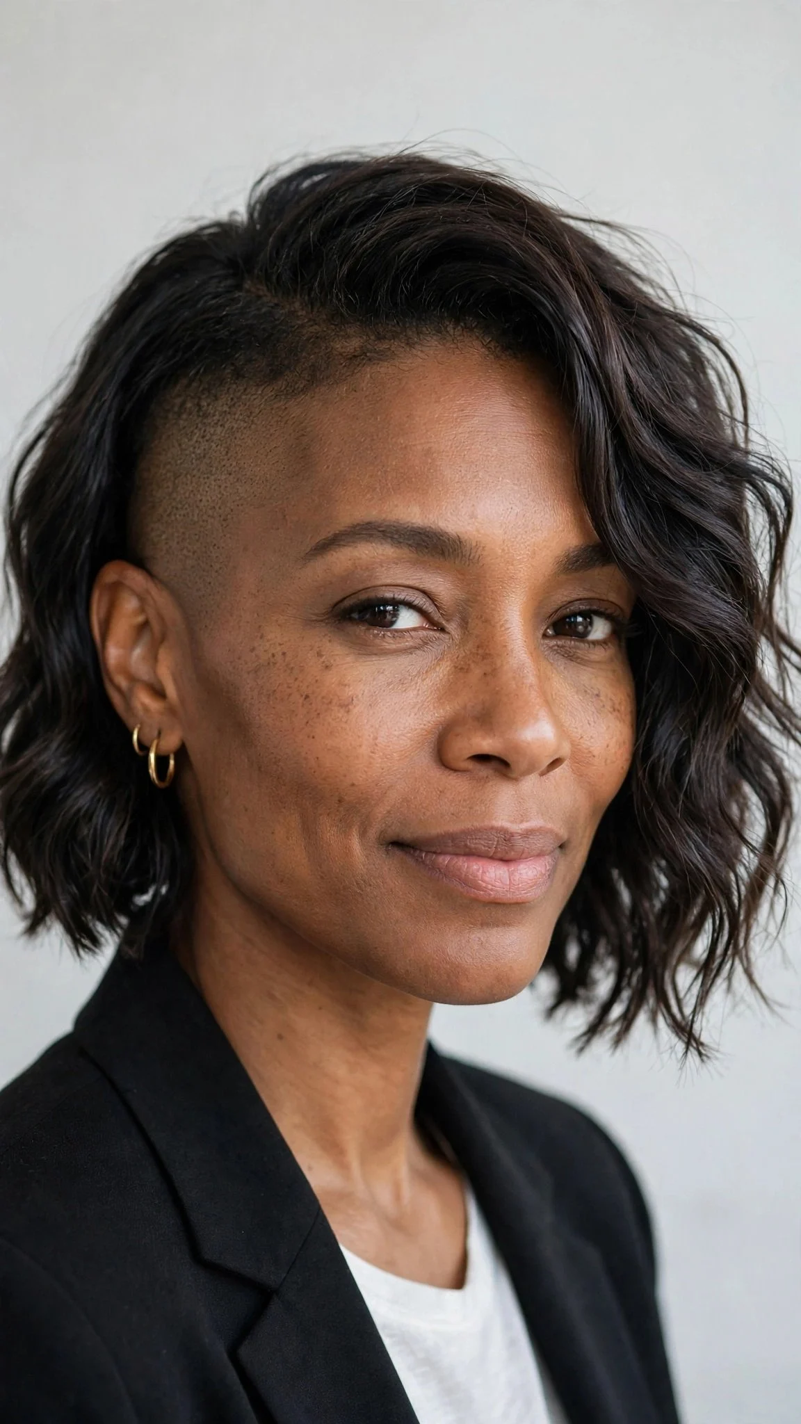 Wavy Bob with Shaved Side