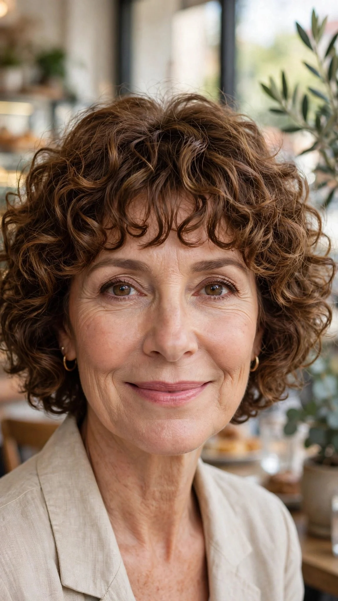 Chin-Length Bob With Curly Bangs