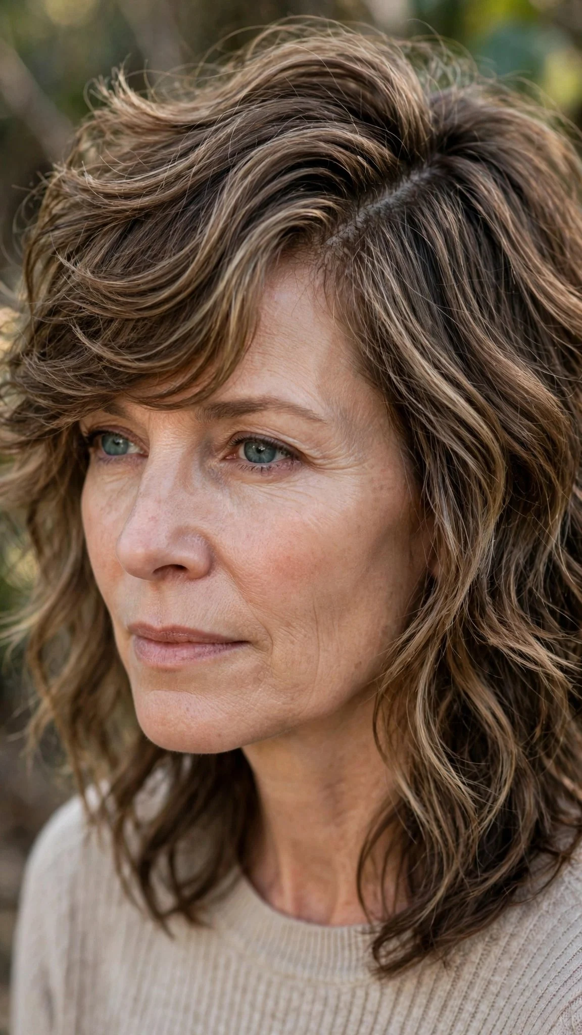 Wavy Shag With Side Part