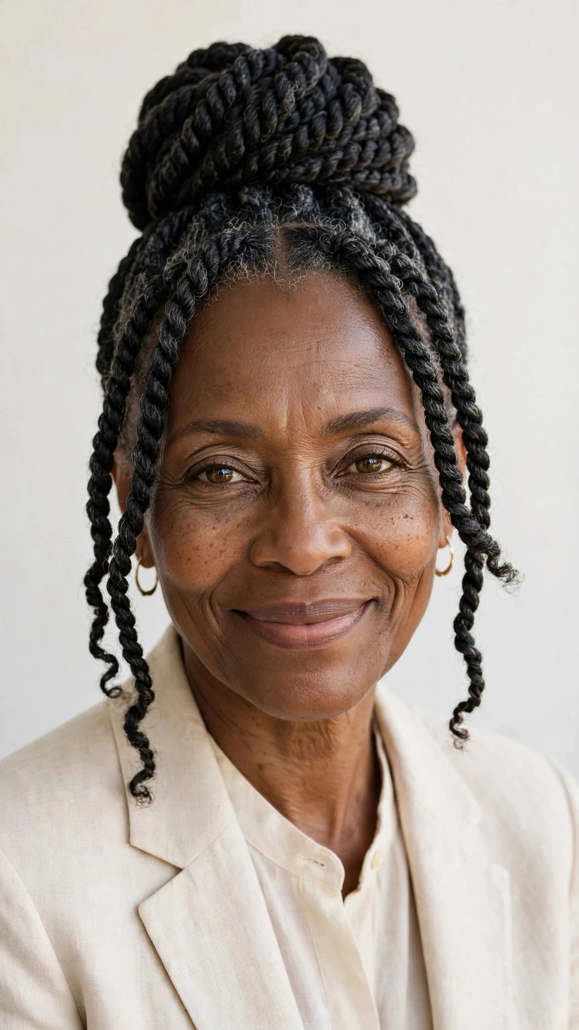 Senegalese Twists in a High Bun