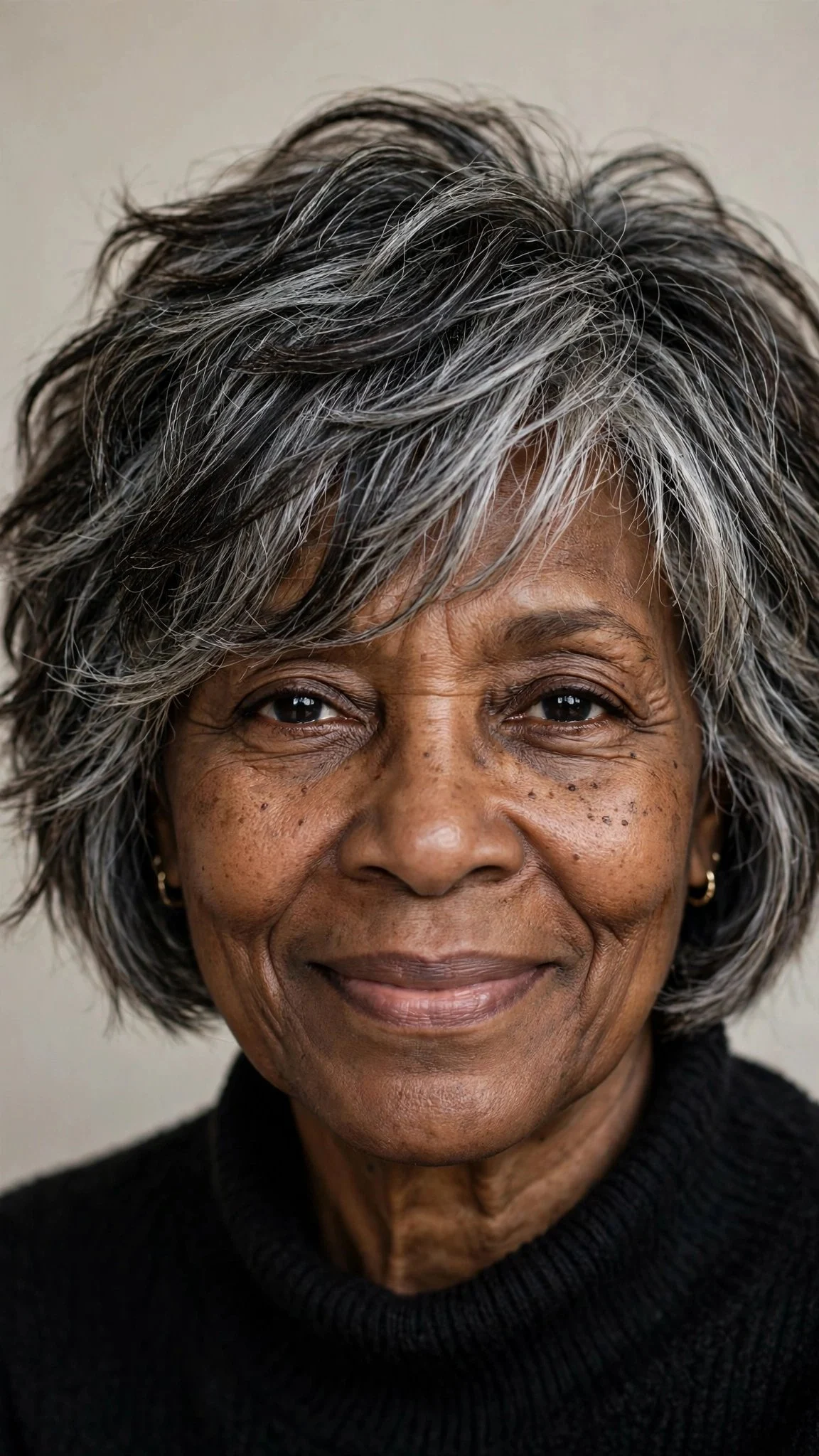 Salt-and-Pepper Choppy Bob