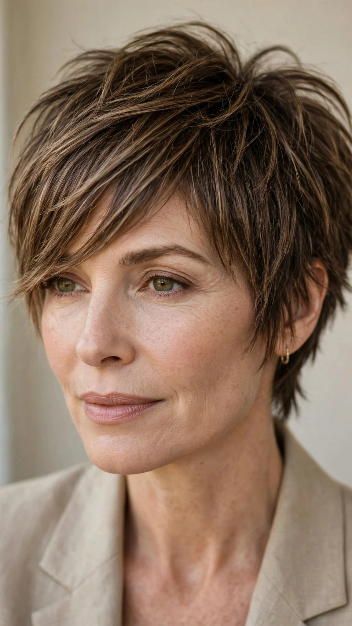 Shaggy Pixie with Side-Swept Bangs