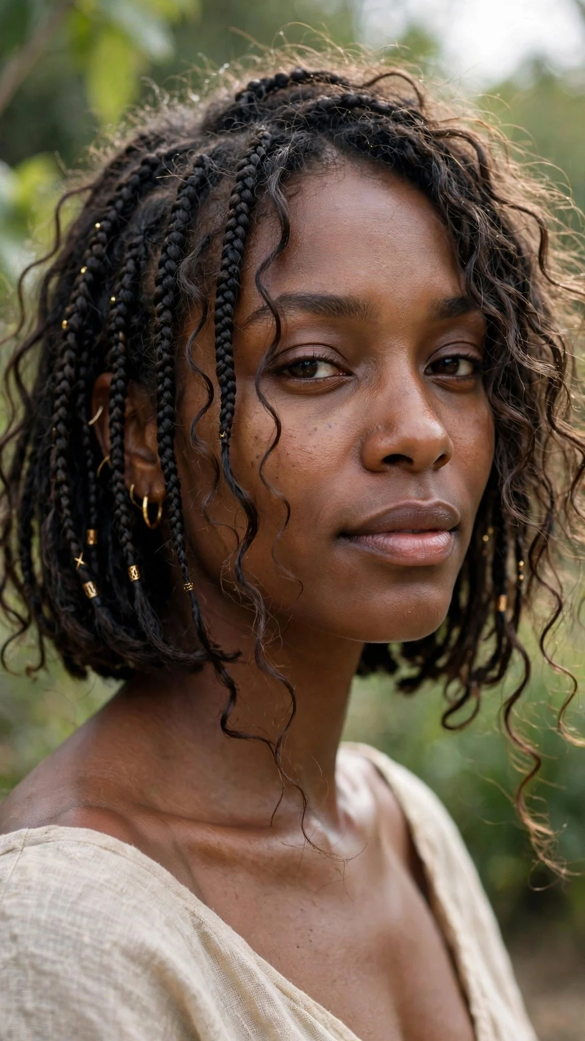 Boho Bob Braids With Loose Curls