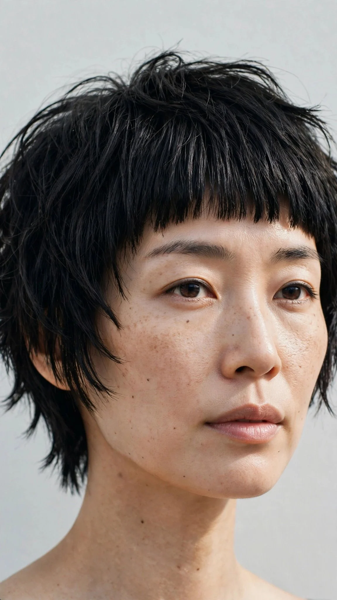 Blunt-Edged Shag with Micro Bangs