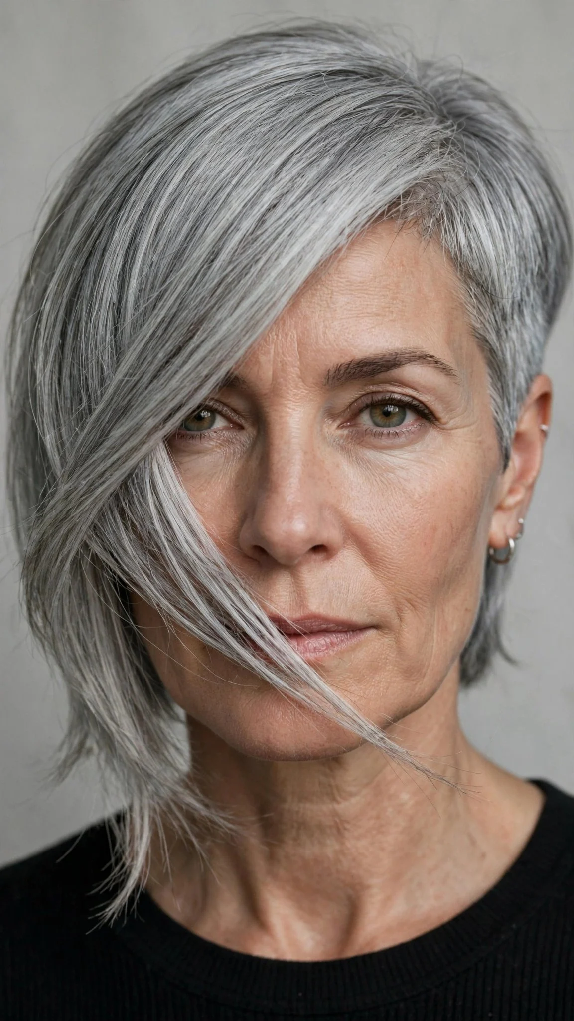 Gray Asymmetrical Crop
