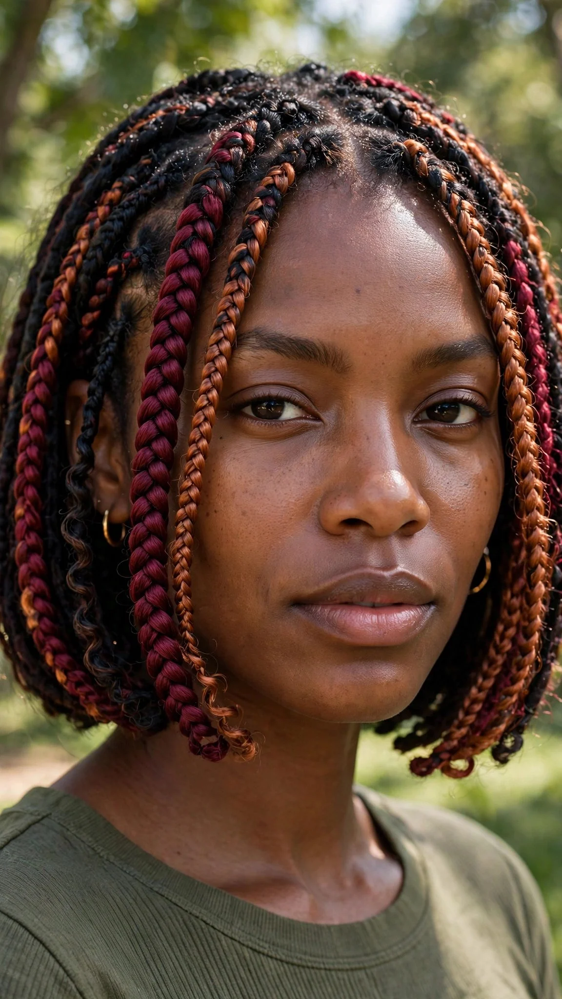 Bob Braids With Colorful Highlights