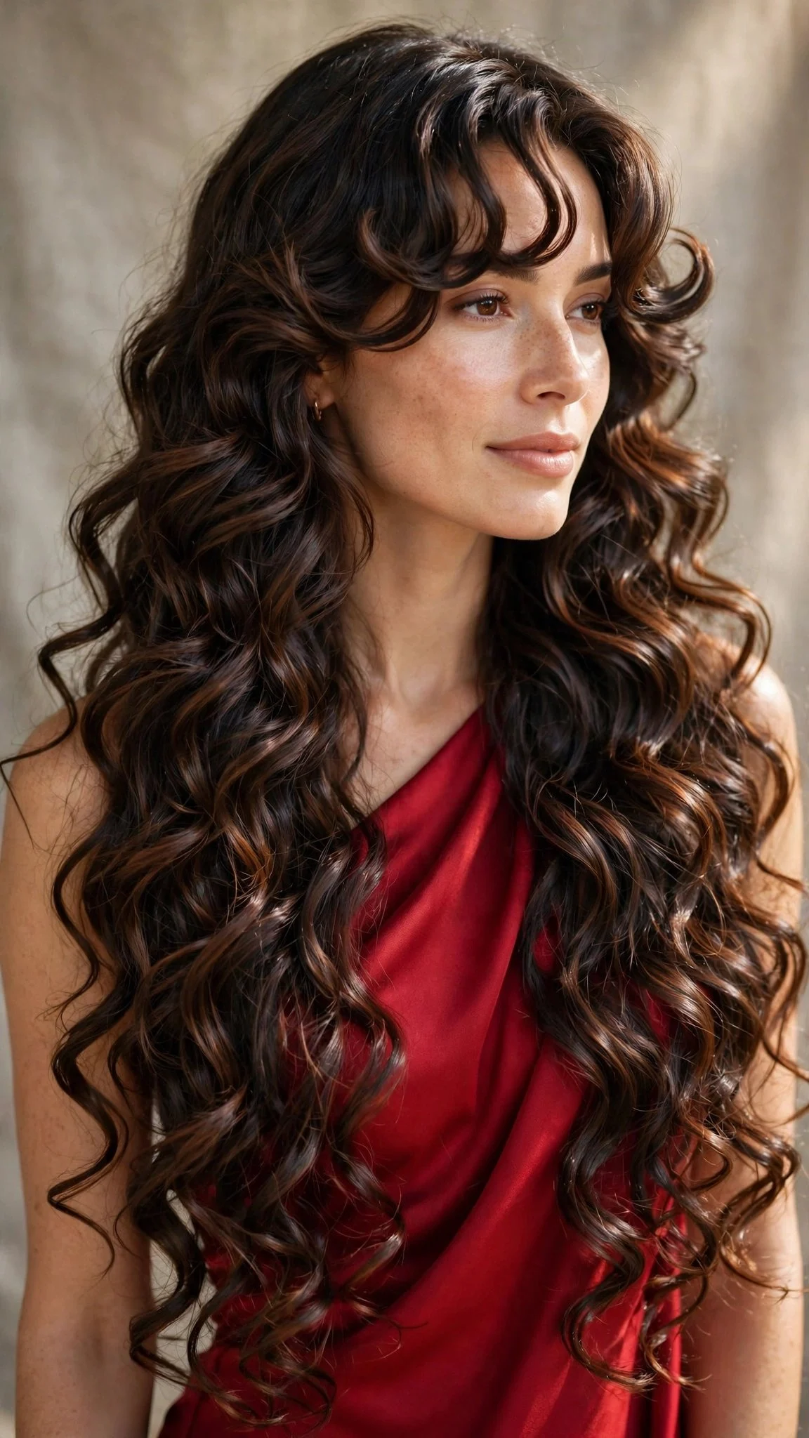 Long Layers With Side-Swept Bangs