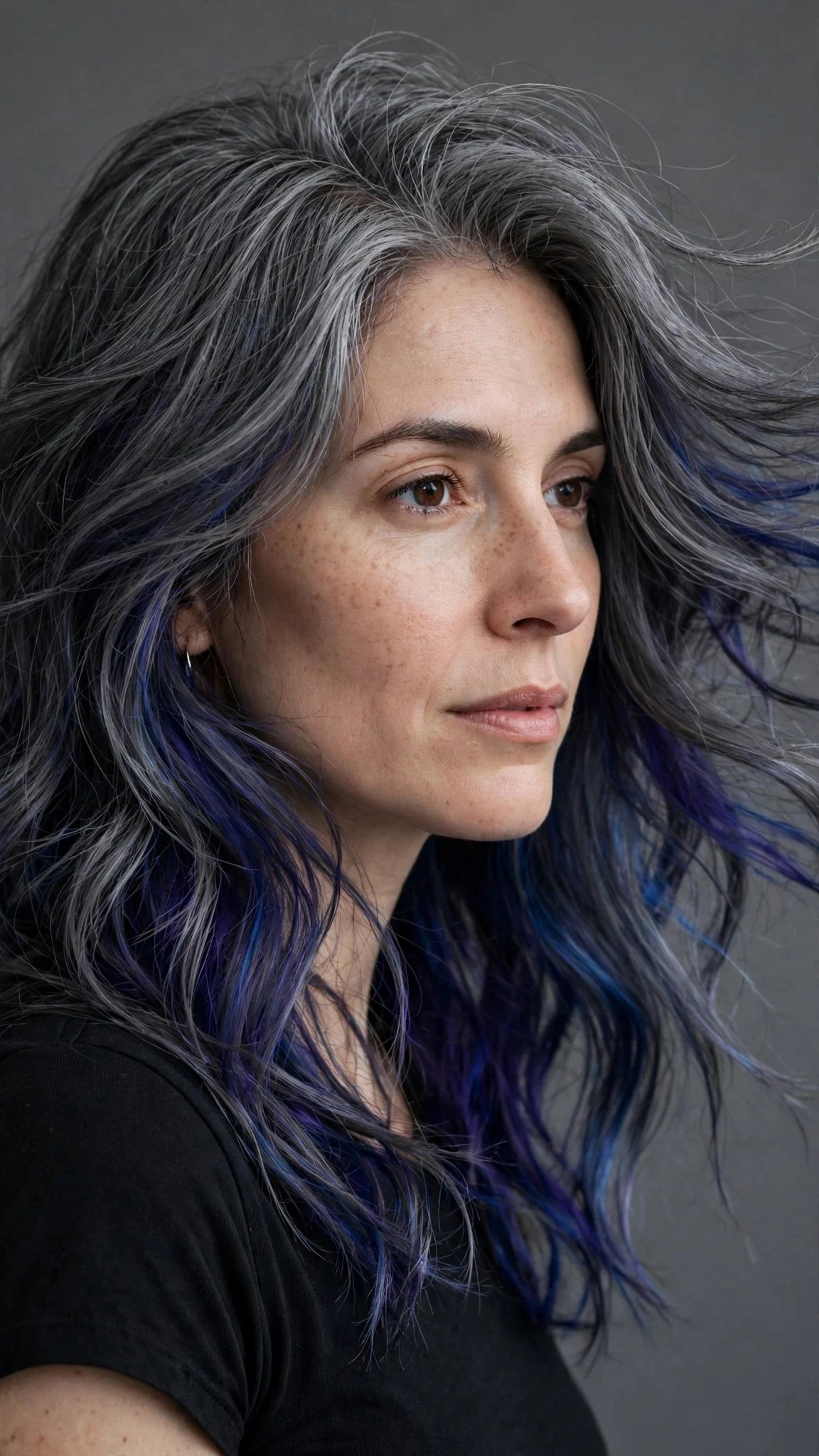 Stormy Gray With Indigo Shadow