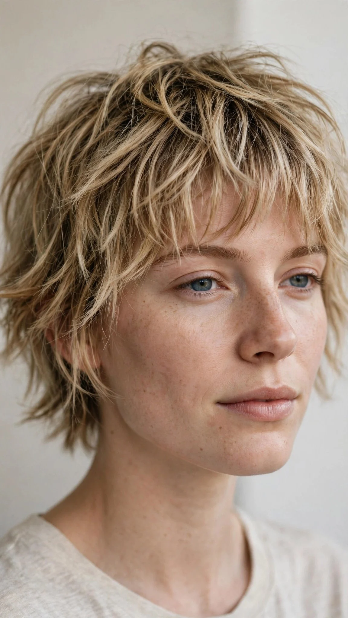 Messy Shag with Feathered Fringe